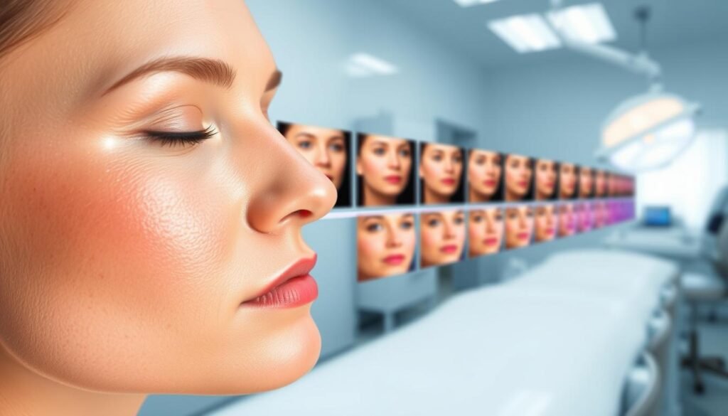 laser treatment timeline showing progressive results