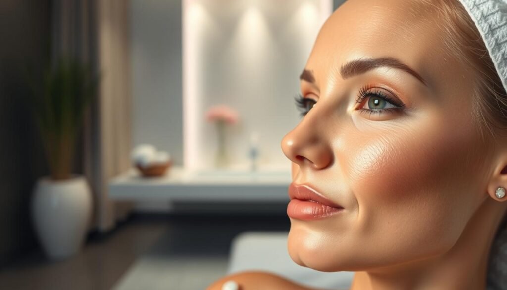 A high-resolution, detailed image of the benefits of microdermabrasion treatment, as seen in the Capri Med Spa. The foreground showcases a close-up view of radiant, youthful skin with a natural, healthy glow, highlighting the effectiveness of the treatment. The middle ground features a serene, minimalist setting with clean lines and neutral tones, creating a calming atmosphere. The background subtly hints at the luxurious, spa-like environment of the Capri Med Spa, with soft lighting and a sense of tranquility. The overall composition conveys the rejuvenating and rejuvenating effects of microdermabrasion, reflecting the subject of the "Frequently Asked Questions About Microdermabrasion" section.