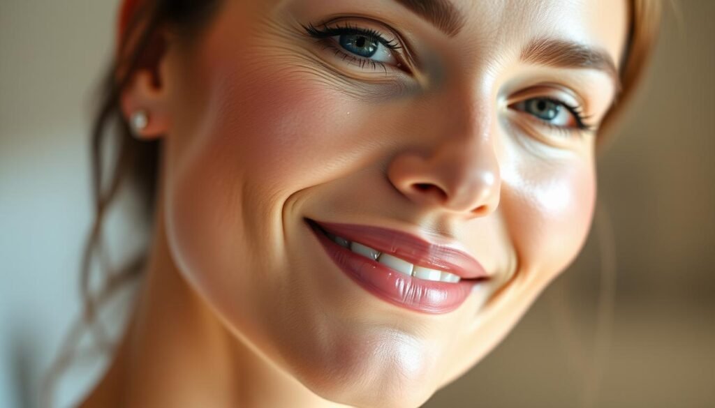 glowing skin after microneedling