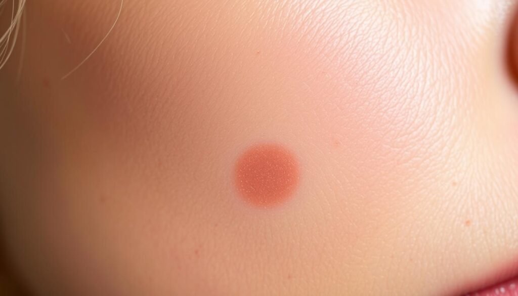 A close-up view of skin with various scar camouflage techniques, showcasing a blend of tones and textures to seamlessly integrate the scarred area. The skin has a natural, healthy appearance with a subtle sheen, as if recently moisturized. The lighting is soft and diffused, creating gentle shadows that accentuate the depth and contours of the skin. The background is blurred, placing the focus entirely on the detailed skin texture and tones. The scene conveys a sense of professionalism and expertise, fitting for a treatment offered at Capri Med Spa.