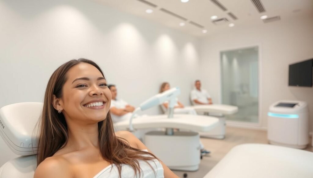 Affordable birthmark removal at Capri Med Spa in Toluca Lake. A bright, modern medical spa interior with clean white walls, sleek treatment tables, and state-of-the-art equipment. In the foreground, a happy patient smiles while a medical professional performs a safe, non-invasive laser <a href='https://caprimedspa.com/silverlake-scar-treatment-rejuvenate-your-skin-at-capri/'>treatment on their skin</a>. Soft, even lighting illuminates the scene, conveying a sense of professionalism and comfort. In the background, other patients wait patiently, confident in the spa’s expertise and reasonable pricing. The atmosphere exudes trust, care, and a commitment to making quality skincare accessible to all.” title=”Affordable birthmark removal at Capri Med Spa in Toluca Lake. A bright, modern medical spa interior with clean white walls, sleek treatment tables, and state-of-the-art equipment. In the foreground, a happy patient smiles while a medical professional performs a safe, non-invasive laser <a href='https://caprimedspa.com/silverlake-scar-treatment-rejuvenate-your-skin-at-capri/'>treatment on their skin</a>. Soft, even lighting illuminates the scene, conveying a sense of professionalism and comfort. In the background, other patients wait patiently, confident in the spa’s expertise and reasonable pricing. The atmosphere exudes trust, care, and a commitment to making quality skincare accessible to all.” width=”640″ height=”366″ class=”aligncenter size-large wp-image-8943″></p>
<h3>Pricing Options Overview</h3>
<p>The price for removing birthmarks can change for many reasons. These include the birthmark’s type, size, and where it is, plus how many treatments you’ll need. Our team at Capri Med Spa offers:</p>
<ul>
<li><strong>Competitive Pricing</strong>: We make sure our prices are fair and easy on your wallet in Toluca Lake.</li>
<li><strong>Personalized Treatment Plans</strong>: Every plan is made just for you, which can affect the cost.</li>
<li><strong>Flexible Financing Options</strong>: We know money matters, so we have plans to help you afford treatment.</li>
</ul>
<h3>Insurance and Financing Information</h3>
<p>Birthmark removal is usually seen as cosmetic, so insurance might not cover it. But, we have financing options to help. Our team will help you understand your insurance and talk about financing plans.</p>
<p>For the <em>best birthmark removal</em> in Toluca Lake, choose Capri Med Spa. We focus on <em><a href=
