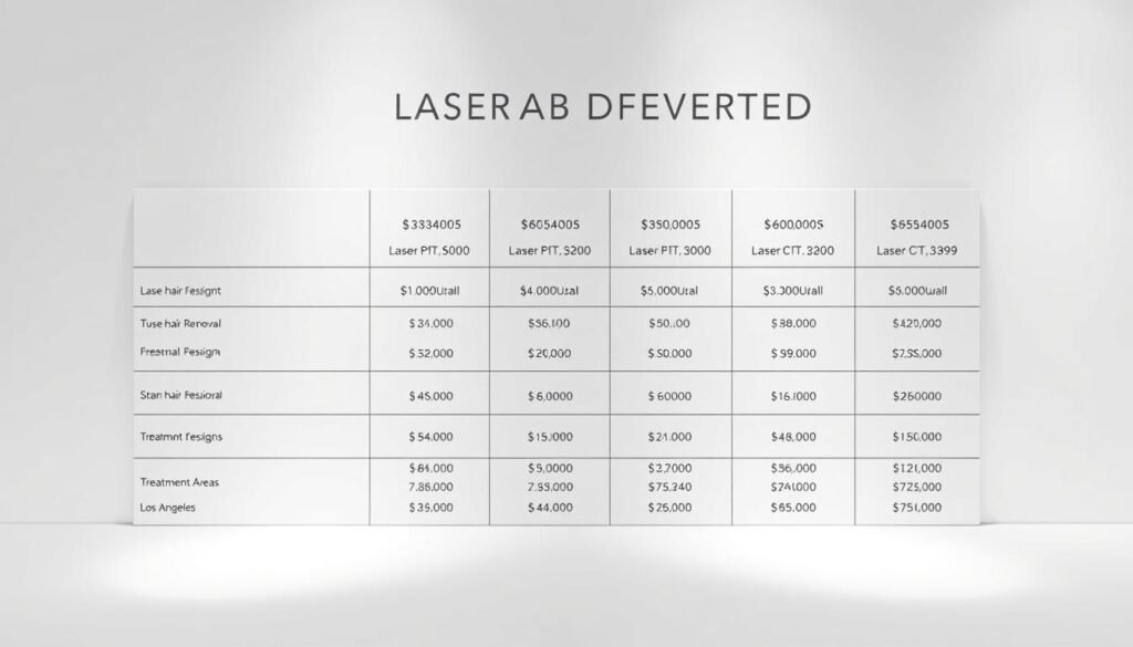 Laser hair removal packages Los Angeles comparison chart