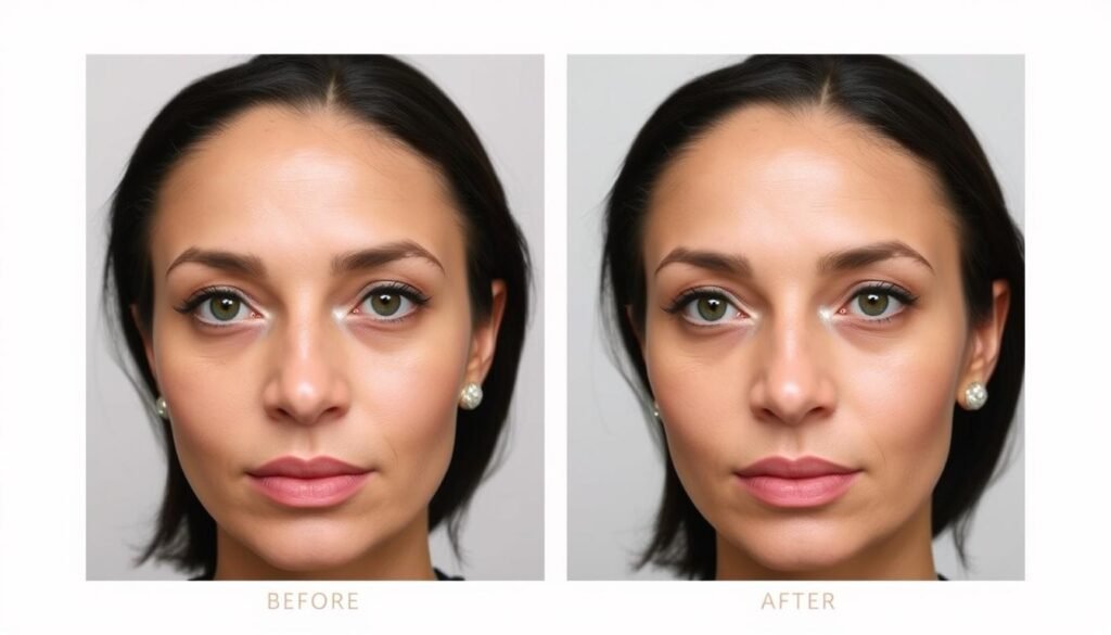 Studio City scar specialists before and after photos. Two portraits displayed side-by-side, depicting the dramatic transformation of patients' skin after receiving scar treatments at Capri Med Spa. The before image shows prominent, discolored scars, while the after image reveals smooth, even-toned skin. Soft, natural lighting accentuates the improved texture and appearance. The portraits are framed in a clean, minimalist style against a neutral background, allowing the skin to be the central focus. The overall aesthetic conveys professionalism, care, and the positive impact of the Capri Med Spa's scar therapy services.